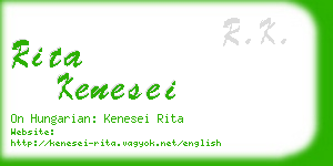 rita kenesei business card